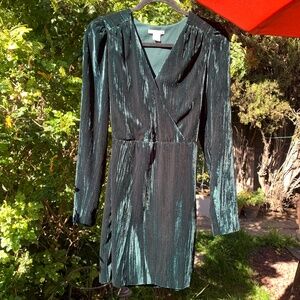 H&M Green Crushed Velvet Dress